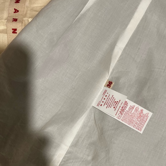 MARNI Canvas Trimmed Twill Wrap Skirt Navy Blue White Cream Size EU 36 / US 2-4 - Picture 7 of 16